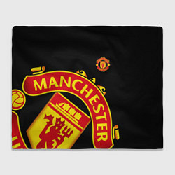 Плед флисовый FC Man United: Black Exclusive, цвет: 3D-велсофт