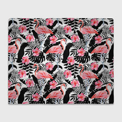 Плед флисовый Black Flamingo, цвет: 3D-велсофт