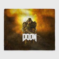 Плед флисовый DOOM: Soldier, цвет: 3D-велсофт