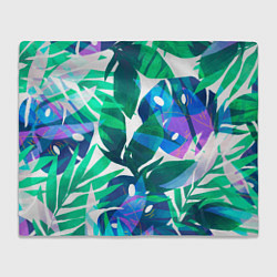 Плед флисовый Зеленые тропики, цвет: 3D-велсофт