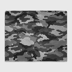 Плед флисовый Черный камуфляж, цвет: 3D-велсофт