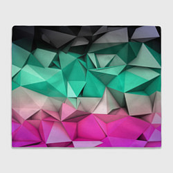 Плед флисовый Неоновые грани, цвет: 3D-велсофт