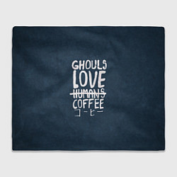 Плед флисовый Ghouls Love Coffee, цвет: 3D-велсофт