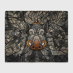 Плед флисовый Mosaic Pig, цвет: 3D-велсофт