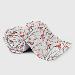 Плед флисовый Снегири в зимнем лесу, цвет: 3D-велсофт — фото 2