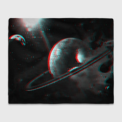 Плед флисовый Cosmos Glitch, цвет: 3D-велсофт