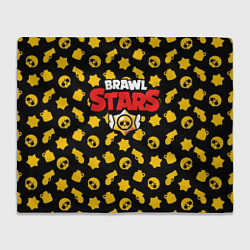 Плед флисовый Brawl Stars: Yellow Style, цвет: 3D-велсофт