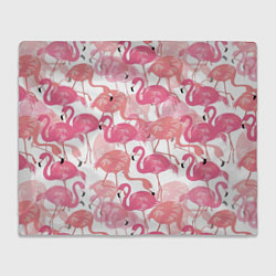 Плед флисовый Рай фламинго, цвет: 3D-велсофт