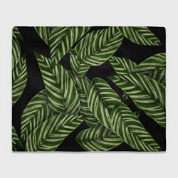 Плед флисовый Тропические большие листья, цвет: 3D-велсофт