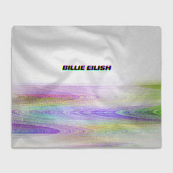 Плед флисовый BILLIE EILISH: White Glitch, цвет: 3D-велсофт