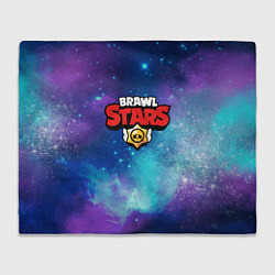 Плед флисовый BRAWL STARS лого в космосе, цвет: 3D-велсофт