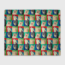 Плед флисовый Mem cats, цвет: 3D-велсофт
