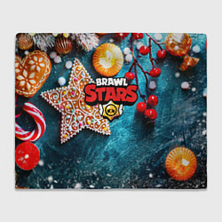 Плед флисовый Brawl Stars новогодний, цвет: 3D-велсофт