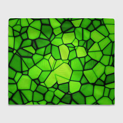 Плед флисовый Зеленая мозаика, цвет: 3D-велсофт