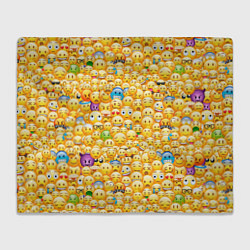 Плед флисовый Смайлики Emoji, цвет: 3D-велсофт