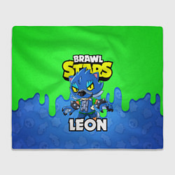 Плед флисовый BRAWL STARS LEON, цвет: 3D-велсофт