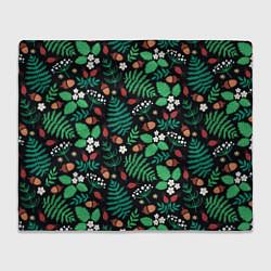 Плед флисовый Forest leaves, цвет: 3D-велсофт