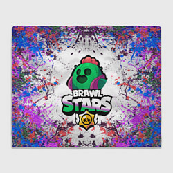 Плед флисовый Brawl Stars Spike, цвет: 3D-велсофт