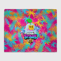 Плед флисовый BRAWL STARS SPROUT TROPICAL, цвет: 3D-велсофт