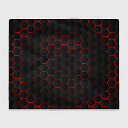 Плед флисовый 3D black & red, цвет: 3D-велсофт