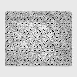 Плед флисовый Черепа черно-белые, цвет: 3D-велсофт