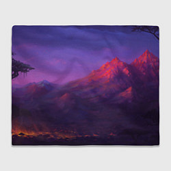 Плед флисовый Горы, цвет: 3D-велсофт