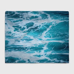 Плед флисовый Вода волны пена море, цвет: 3D-велсофт