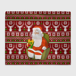 Плед флисовый Санта с защитным экраном, цвет: 3D-велсофт