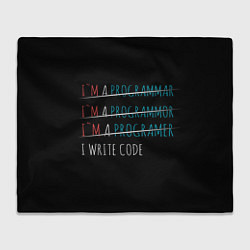 Плед флисовый I write code, цвет: 3D-велсофт