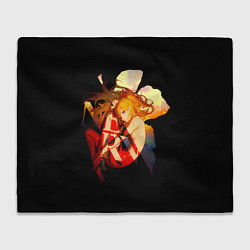 Плед флисовый Аска Евангелион Nerv, цвет: 3D-велсофт