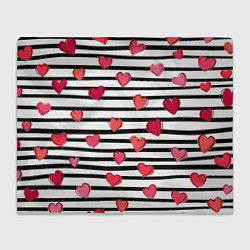 Плед флисовый Hearts Pattern, цвет: 3D-велсофт