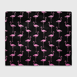 Плед флисовый Фламинго Чёрная, цвет: 3D-велсофт