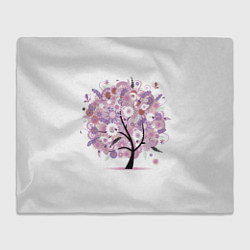 Плед флисовый Цветочное Дерево, цвет: 3D-велсофт