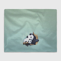 Плед флисовый Акварельные панды, цвет: 3D-велсофт