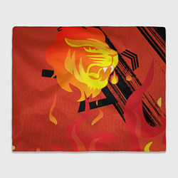 Плед флисовый Огненный лев, цвет: 3D-велсофт