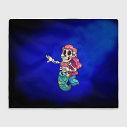 Плед флисовый Русалка скелет Mermaid skeleton, цвет: 3D-велсофт