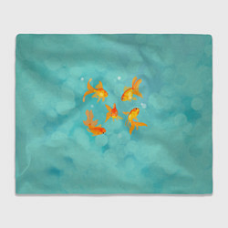 Плед флисовый Золотые рыбки, цвет: 3D-велсофт