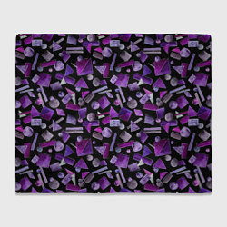 Плед флисовый Геометрический фиолетовый, цвет: 3D-велсофт