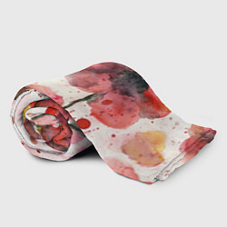 Плед флисовый Акварельные маки,брызги краски, цвет: 3D-велсофт — фото 2