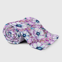 Плед флисовый Анемоны - цветочный ковер, цвет: 3D-велсофт — фото 2