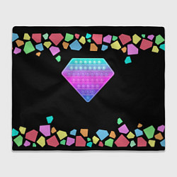 Плед флисовый POP IT DIAMOND, цвет: 3D-велсофт