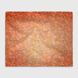Плед флисовый Оранжевая пиксель абстракция, цвет: 3D-велсофт