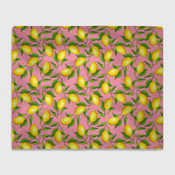 Плед флисовый Лимоны паттерн, цвет: 3D-велсофт