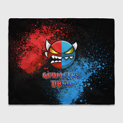 Плед флисовый Geometry Dash Red Blue, цвет: 3D-велсофт