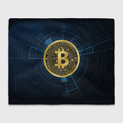 Плед флисовый BITCOIN ВАЛЮТА, цвет: 3D-велсофт