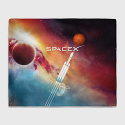 Плед флисовый Space X, цвет: 3D-велсофт