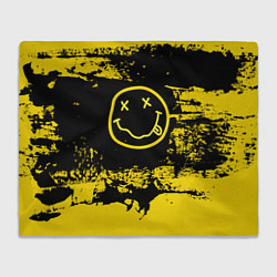 Плед флисовый Нирвана Гранж Nirvana Smile, цвет: 3D-велсофт