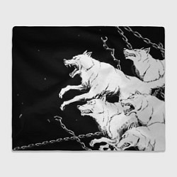 Плед флисовый Белые волки, цвет: 3D-велсофт
