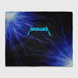 Плед флисовый METALLICA BLUE FLASH МЕТАЛЛИКА СИНИЕ МОЛНИИ, цвет: 3D-велсофт