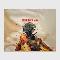 Плед флисовый Разрушение Геноса One Punch-Man, цвет: 3D-велсофт